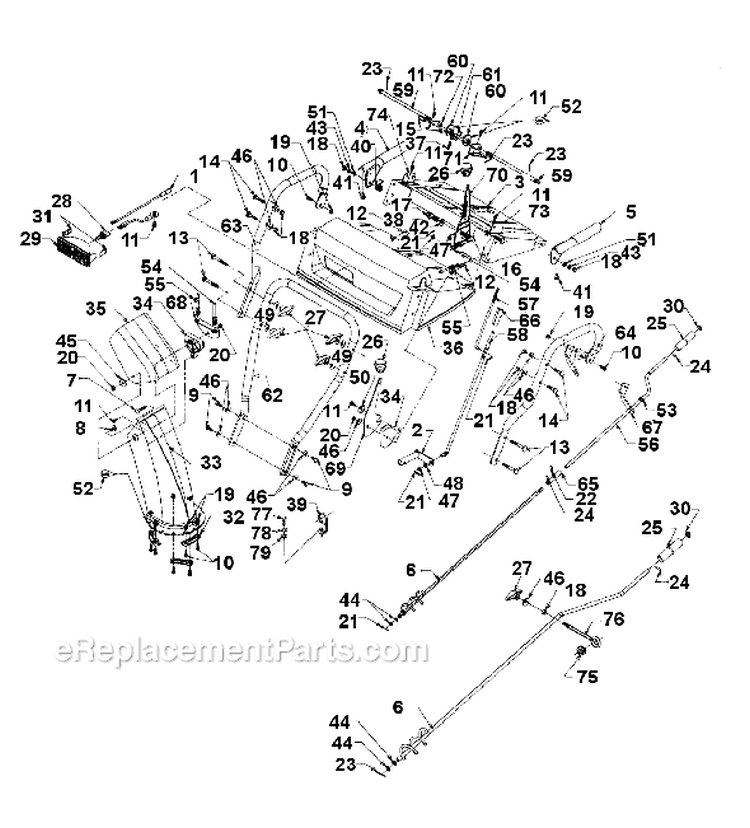 Page E Diagram and Parts List for 317E663H401 1997 Yard Man Snow Blower